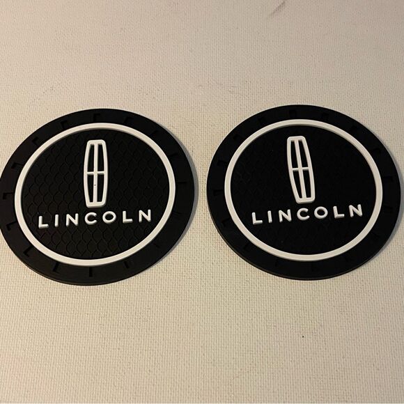Lincoln Car cup Coasters in black. Set of 2 NWT - Picture 2 of 4